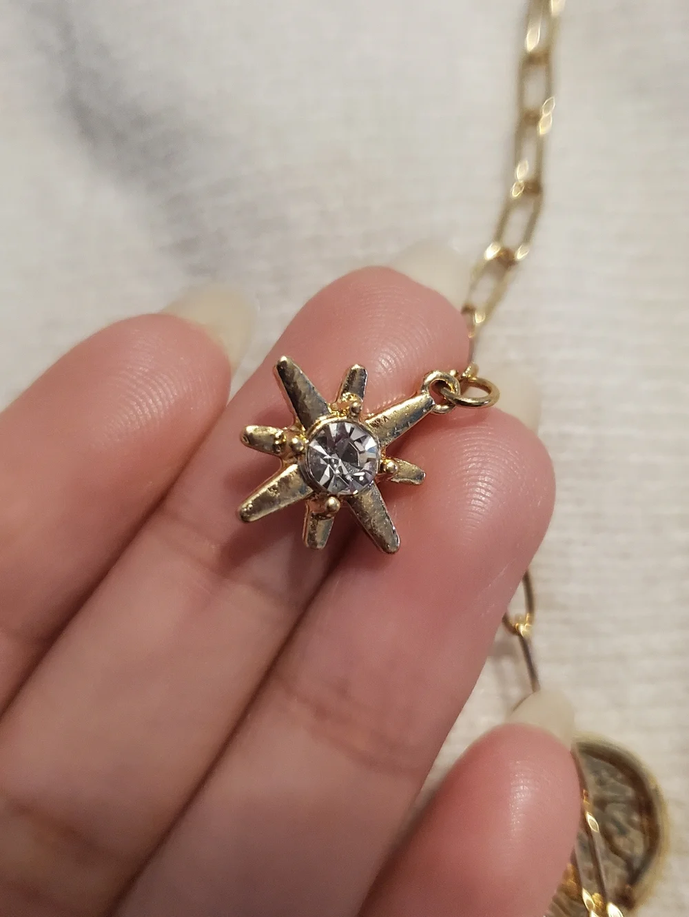 5 for $25 | NWT Claire's Gold Colored Thin Link Chain Multi Charm Necklace